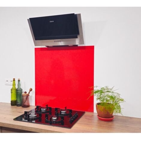 Crédence Rouge RAL 3020 de 1,5 mm- Hauteur 60 cm - Plusieurs Largeurs disponibles