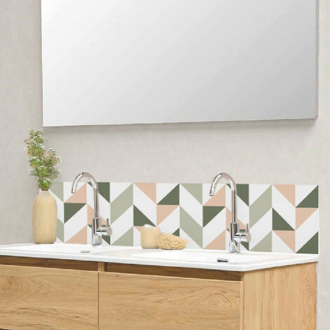 Crédence salle de bain alu ALEXANDRE - Graphique Vert - Bandeau L60 x H30 cm - Maison Danaé