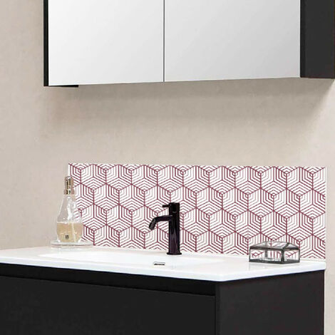 Crédence salle de bain alu AURIANE - Art Déco Prune - Bandeau L60 x H30 cm - Maison Danaé