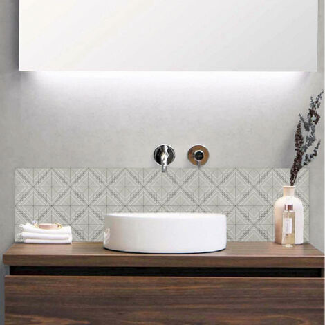 Crédence salle de bain alu DAISY - Art Déco Beige - Bandeau L60 x H30 cm - Maison Danaé