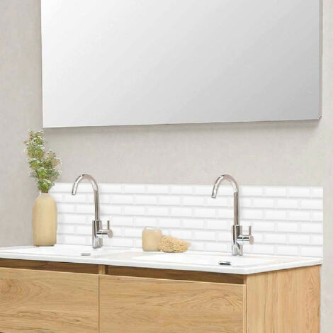 Crédence salle de bain alu MANON - Carreaux Métro - Bandeau L60 x H30 cm - Maison Danaé