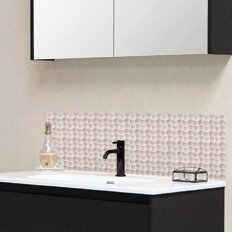 Crédence salle de bain alu OCÉANE - Graphique Rose - Bandeau L60 x H30 cm - Maison Danaé