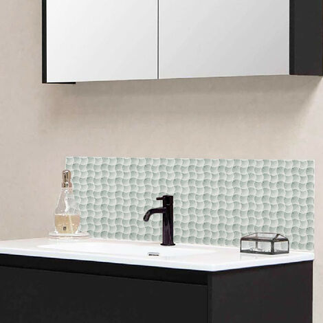 Crédence salle de bain alu OCÉANE - Graphique Vert - Bandeau L60 x H30 cm - Maison Danaé