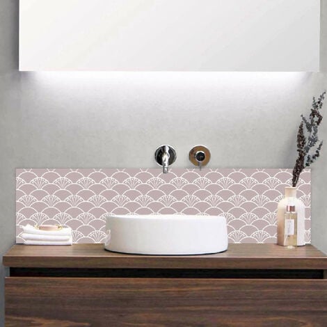 Crédence salle de bain alu SUZANNE - Art Déco Beige - Bandeau L60 x H30 cm - Maison Danaé