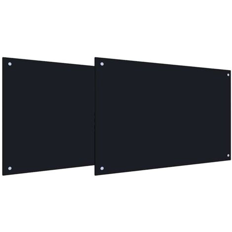 Crédences de Cuisine 2 pcs Noir 90 x 50 cm Verre trempé CFW94223