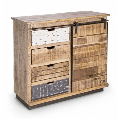 Credenza 1 Anta 4 Cassetti Tudor in Legno