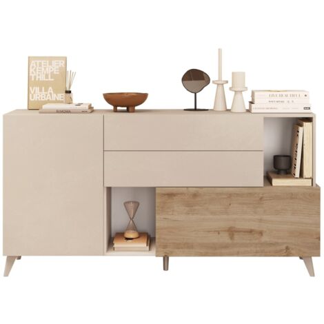 Credenza 2 ante, 2 cassetti, 2 nicchie e 2 ripiani L181 cm - MALA