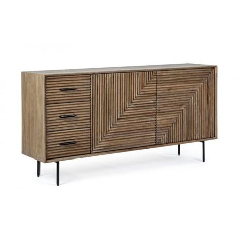 Credenza 2 Ante 3 Cassetti 160x40x83,2 cm in Legno Marrone