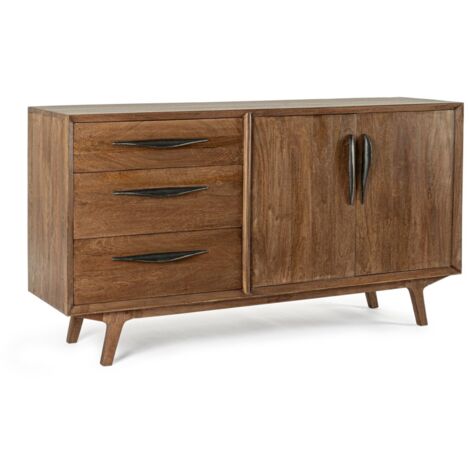 Credenza 2 ante - 3 cassetti marrone in legno stile vintage