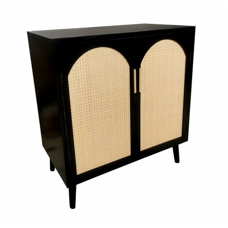 Credenza 2 Ante 80x40x80 cm Josine in Legno Nero