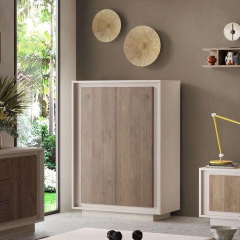 Credenza 2 ante battenti linea Eos in finitura Cashmere e Rovere Mercure