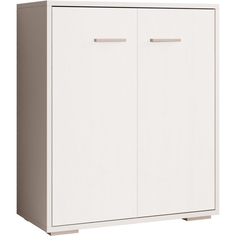 Credenza 2 ante Madia Soggiorno Stile Scandinavo Mobile Sala da Pranzo 60x71x30cm Modello Lander bianco Finitura Opaca