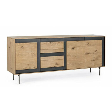 Credenza 3 Ante 3 Cassetti 200x45x85 cm Stanwood in Legno