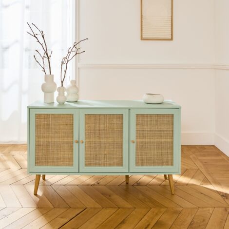 Credenza 3 ante in cannage, 120 cm