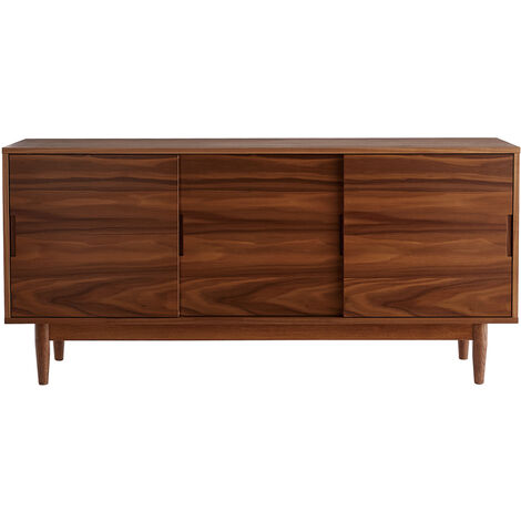 Credenza 3 ante scorrevoli noce L160 RYDD - Miliboo