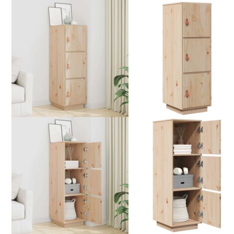 Credenza 34x40x108,5 cm in Legno Massello di Pino - Credenza in pino - Credenza per camera da letto