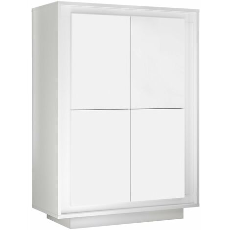 Credenza 4 Ante 106x50x146 cm in Legno TFT Frame Bianco Opaco