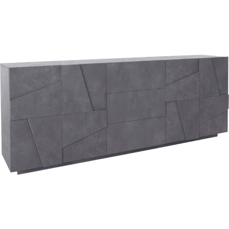 Credenza 4 Ante + 3 Cassetti 224,1x44,2x86 cm Ping Ardesia