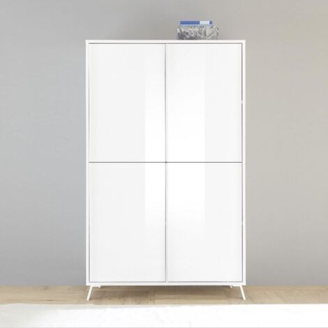 Credenza 4 ante linea Mito finitura Bianco Lucido
