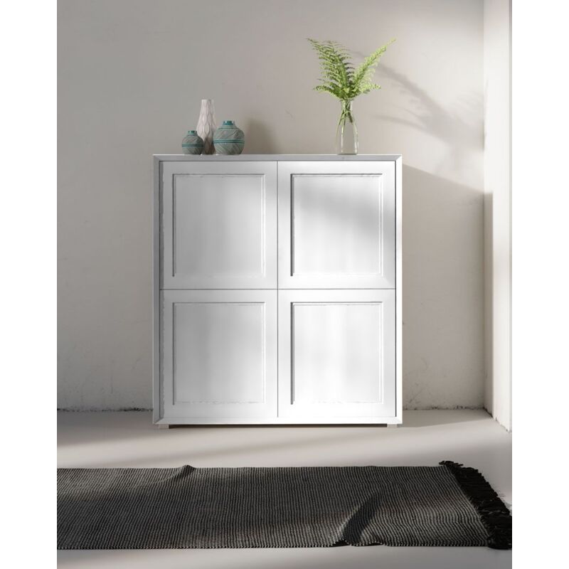 Credenza 4 ante linea Tilt classic in finitura Bianco opaco