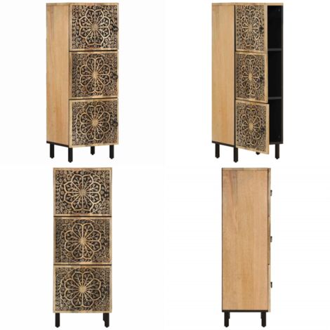 Credenza 40x33x110 cm in Legno Massello di Mango - Credenza mango - Credenza in legno massello
