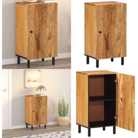 Credenza 40x33x75 cm in Legno Massello di Acacia - Credenza in legno - Credenza con ripiani