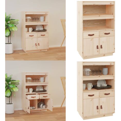 Credenza 67x40x108,5 cm in Legno Massello di Pino - Credenza in pino - Credenza con cassetti