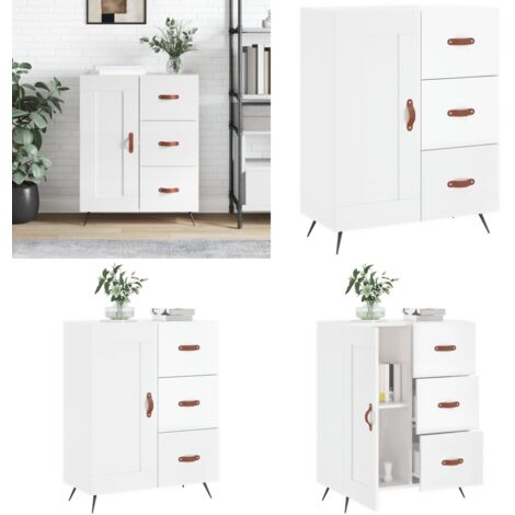 Credenza 69,5x34x90 cm in Legno Multistrato Bianco Lucido - Credenza moderna - Credenza in legno multistrato