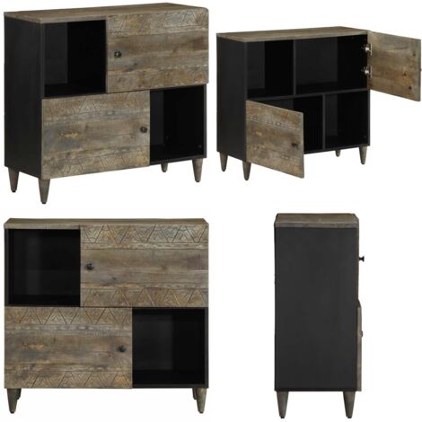Credenza 80x33x75 cm in Legno Massello di Mango - Credenza mango - Credenza in legno massello