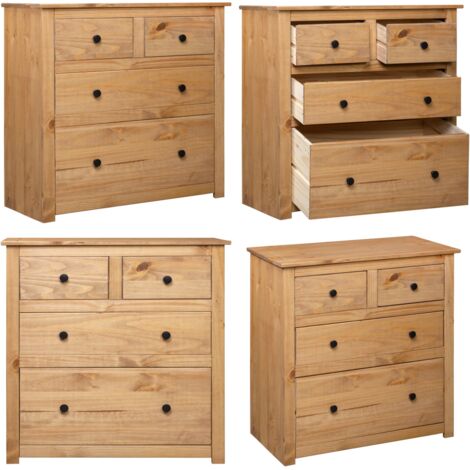 Credenza 80x40x83 cm in Legno Massello di Pino Panama Range - Credenza in pino - Credenza con cassetti