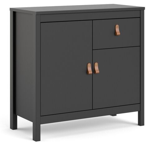 Credenza 82x79 h cm nero opaco con cassetto y due ante - Cascina