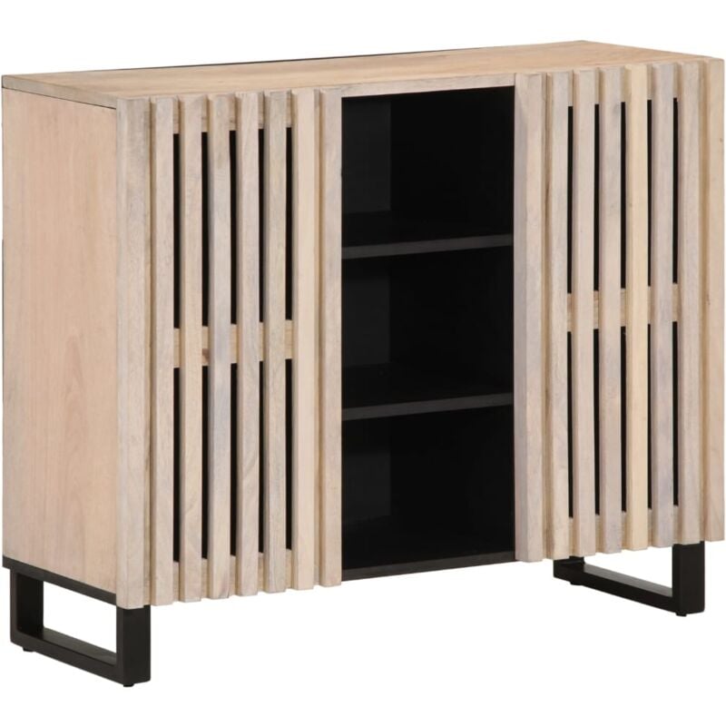 Credenza 90x34x75 cm in Legno Massello di Mango