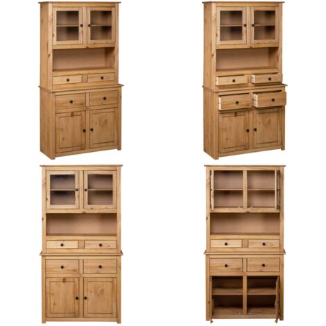 Credenza 93x40,5x180 cm in Legno Massello di Pino Panama Range - Credenza in pino - Credenza in legno massello