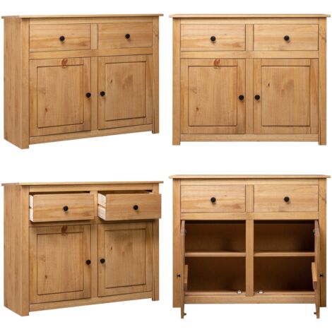 Credenza 93x40x80 cm in Legno Massello di Pino Panama Range - Credenza in pino - Credenza rustica