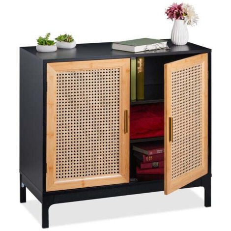 Credenza a 2 ante in rattan