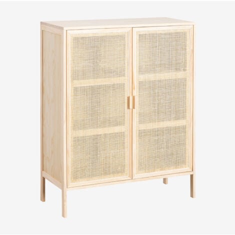 Credenza a 2 Ante in Rattan e Legno Reyna SKLUM            