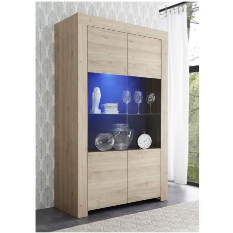 Credenza a 2 ante in vetro senza illuminazione H186 cm - Firenze