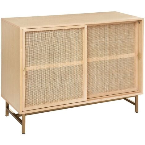 Credenza a 2 ante rayo con canna in rattan 100x79cm - Atmosphera créateur d'intérieur