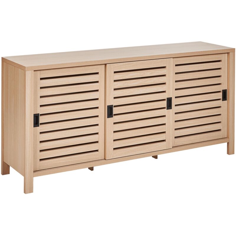 Beliani - Credenza a 3 ante con ante scorrevoli Stile minimalista Armadio in legno chiaro Randa