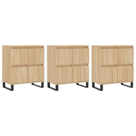 Credenza a buffet cassettiera mobiletto portaoggetti cucina soggiorno salotti 3 pezzi legno ingegnerizzato Sonoma marrone 020037105