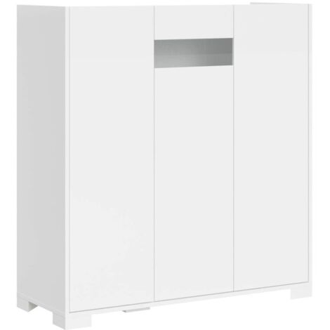 Credenza alta 3 ante 100x35x110 cm - RIFLESSO - Colore: Bianco Lucido - Dimensioni: L.103 P.35 H.110 cm