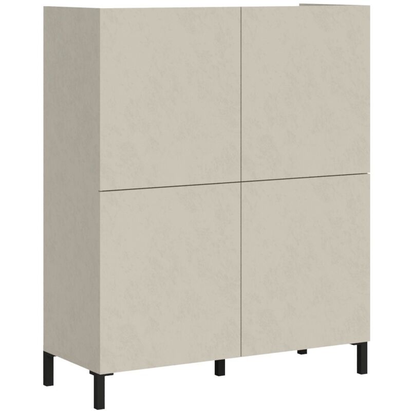Buffet haut 4 portes 90x35x110 cm Solaria cachemire