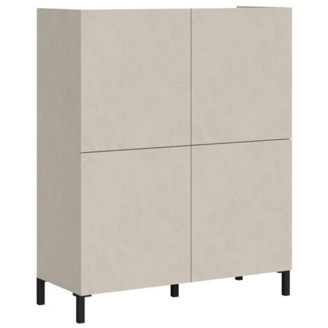 Credenza alta 4 ante 90x35x110 cm - SOLARIA - Colore: Cashmere - Dimensioni: L.90 P.35 H.110 cm