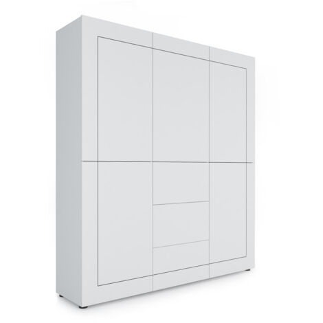 VidaXL Credenza Alta Con Luci LED RGB E Ante - Bianca 41.5x32.5x200 Cm