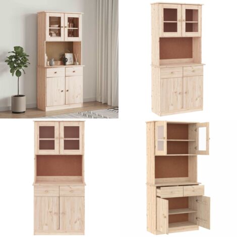 Credenza ALTA 77x35x165 cm in Legno Massello di Pino - Credenza alta - Credenza in pino