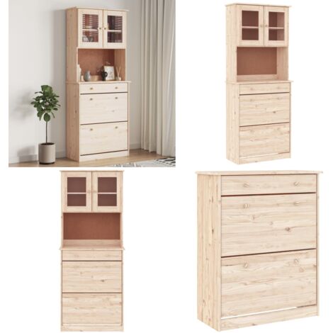 Credenza ALTA 77x35x188 cm in Legno Massello di Pino - Credenza alta - Credenza in pino