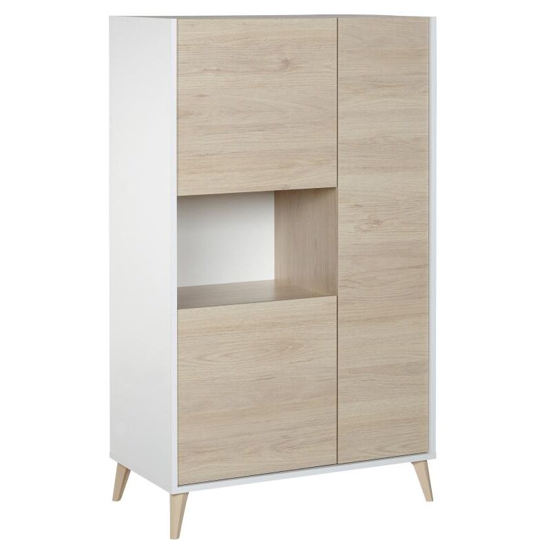 Credenza alta con 3 ante e 1 nicchia Quercia e Bianco - kolyma