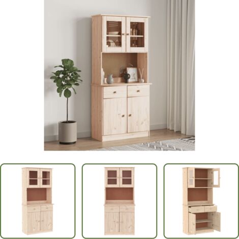 Credenza alta -  Credenza ALTA 77x35x165 cm in Legno Massello di Pino