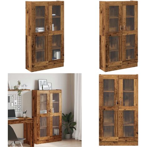 Credenza Alta Legno Antico 82,5x30,5x150 cm in Truciolato - Credenza in truciolato - Credenza in legno antico