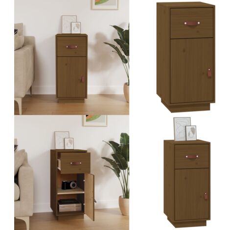 Credenza ambra 34x40x75 cm in Legno Massello di Pino - Credenza marrone - Credenza in pino